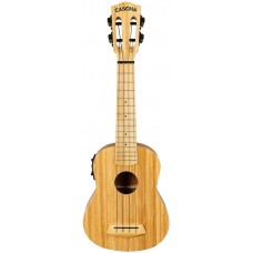 Cascha HH-2312E Bamboo Series Укулеле сопрано со звукоснимателем, с чехлом, цвет натуральный