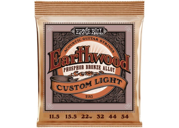 ERNIE BALL 2145 Earthwood Phosphor Bronze Custom Light 11.5-54 - Струны для акустической гитары