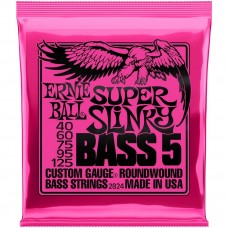 Ernie Ball 2824 струны для 5-струнной бас-гитары Nickel Wound Bass Super Slinky 5 (40-60-75-95-125)