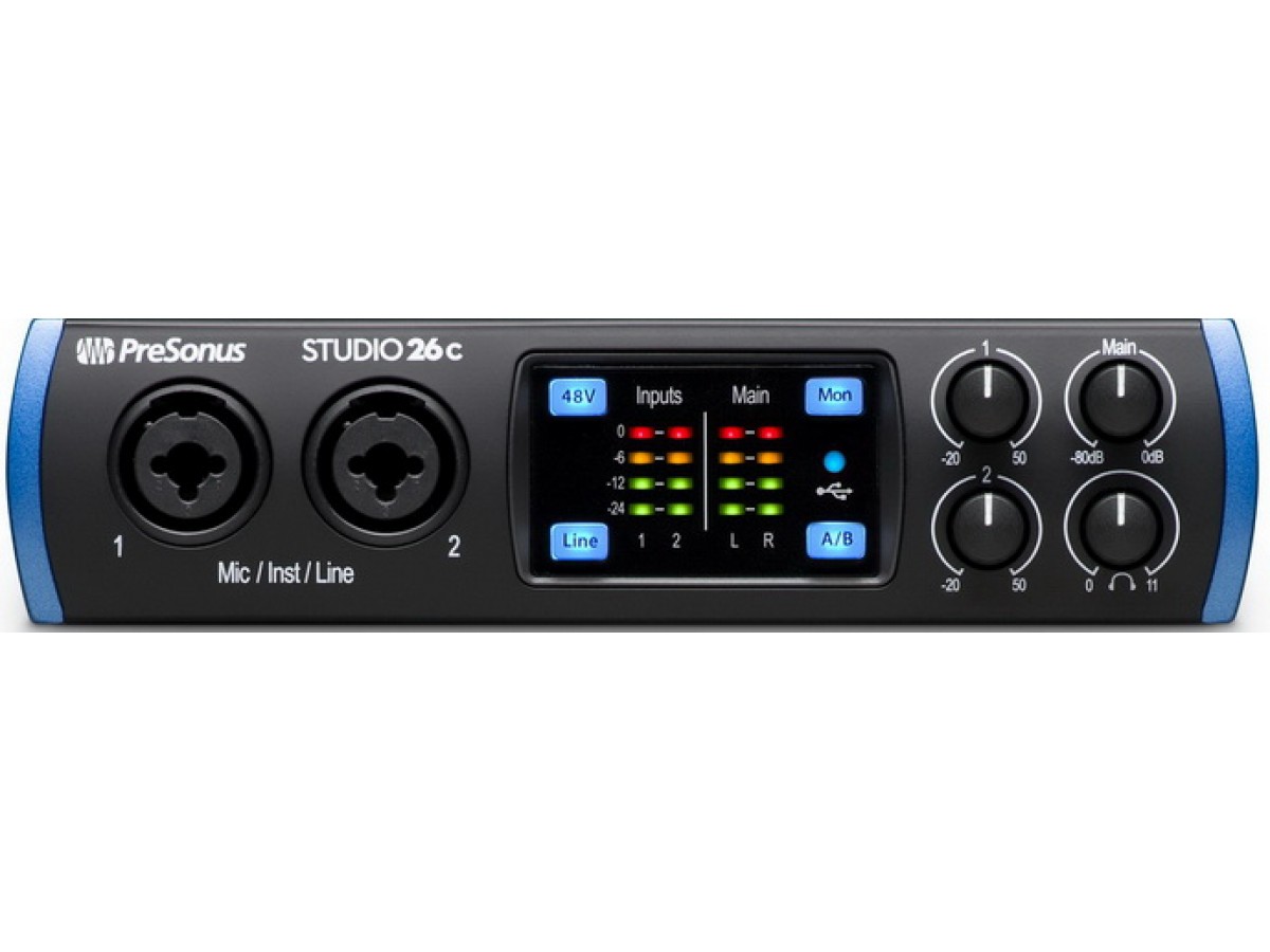 PreSonus Studio 26c – портативный USB аудиоинтерфейс серии Studio