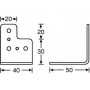 ADAM HALL 4044 - скоба угловая металлическая T-образная, 40х50 мм