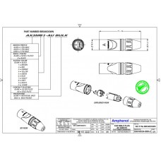 Amphenol AX3MB - Разъем XLR кабельный папа, 3 контакта, штекер, точеные контакты