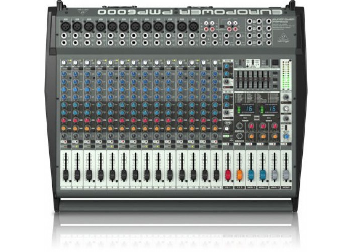 Behringer PMP6000 - микшер-усилит,2х800 Вт,12 моно/4 стер,эквалайзер,эффекты,подавитель обр.связи