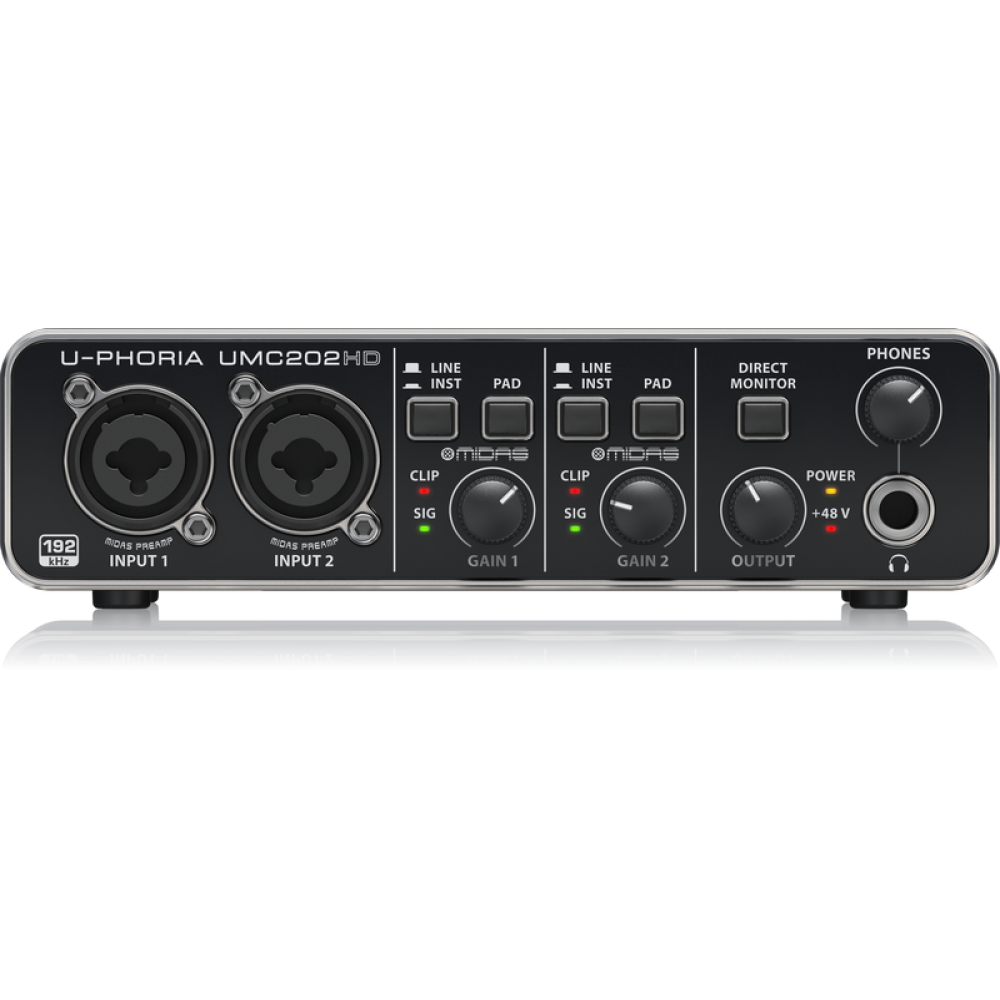 BEHRINGER UMC202HD внешний интерфейс USB для записи и воспроизведения звука  (PC / MAC) купить в магазине Музблок (MuzBlock.ru)