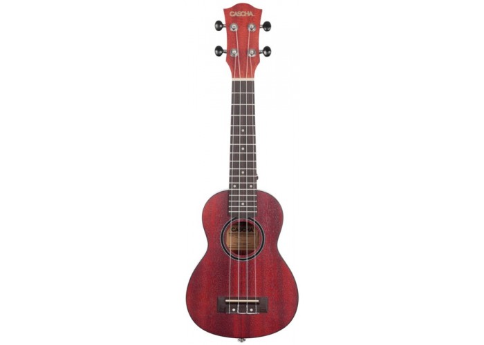 Cascha HH-2263 Mahogany Series Укулеле сопрано, с чехлом, красный