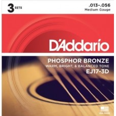 D'ADDARIO EJ17-3D - Струны для акустической гитары, набор