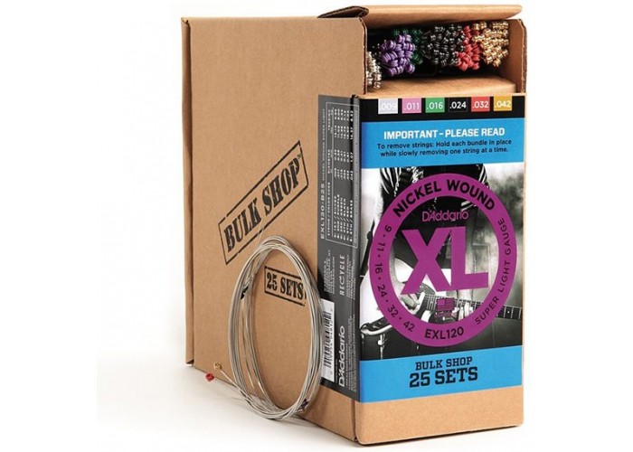 D'Addario EXL120-B25 XL Nickel Струны для электрогитары, 25 комплектов, Super Light, 9-42