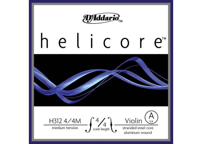 D'Addario H312-4/4M-B10 Helicore Отдельная струна А/Ля для скрипки размером 4/4, ср. натяж, 10шт