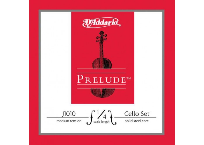 D'Addario J1010-1/4M Prelude Комплект струн для виолончели размером 1/4, среднее натяжение