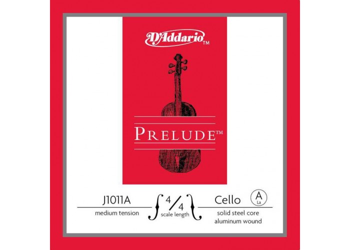 D'Addario J1011A-4/4M Prelude Отдельная струна А/Ля для виолончели размером 4/4, алюминий, ср. нат