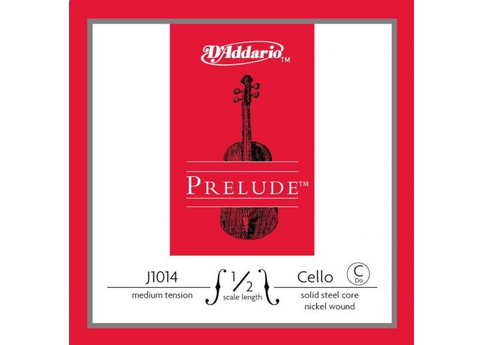 D'Addario J1014-1/2M Prelude Отдельная струна С/До для виолончели размером 1/2, среднее натяжение