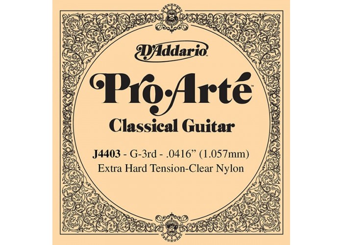 D'Addario J4403 Pro-Arte Отдельная 3-я струна для классической гитары, нейлон, о.сильное натяжение