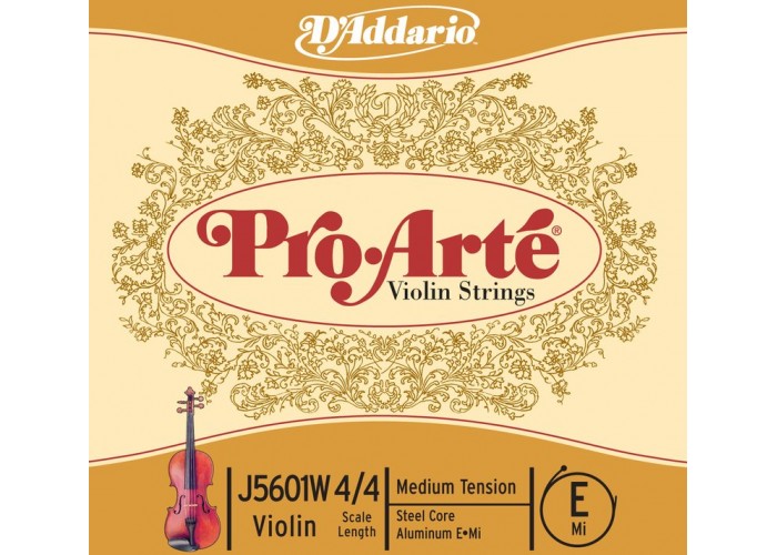 D'Addario J5601W-4/4M Pro-Arte Отдельная струна Е/Ми для скрипки размером 4/4, среднее натяжение