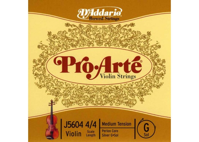 D'Addario J5604-4/4M-B10 Pro-Arte Отельная струна G/Соль для скрипки размером 4/4, ср. натяж, 10шт