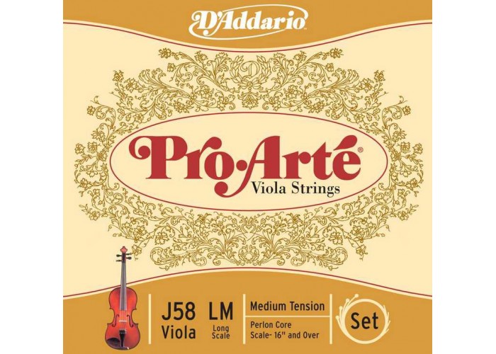 D'Addario J58-LM Pro-Arte Комплект струн для альта большого размера, среднее натяжение