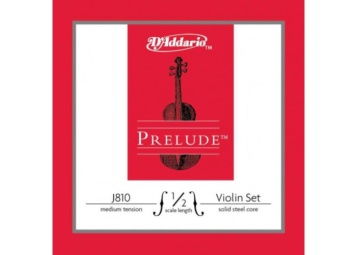 D'Addario J810-1/2M-B10 Prelude Струны для скрипки размером 1/2, среднее натяжение, 10 комплектов