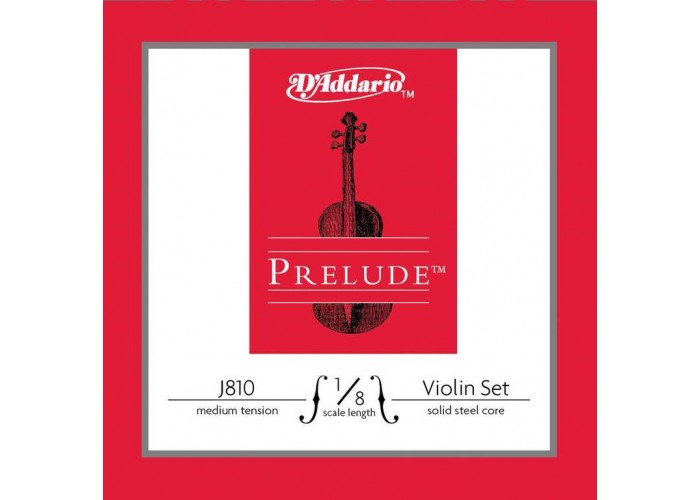 D'Addario J810-1/8M-B10 Prelude Струны для скрипки размером 1/8, среднее натяжение, 10 комплектов