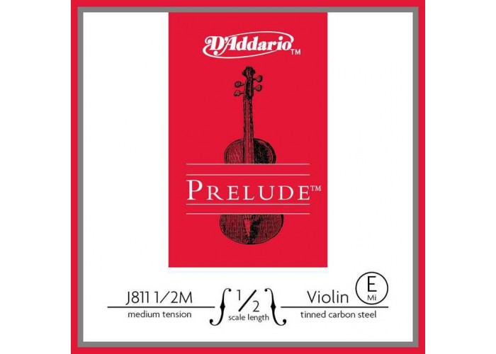 D'Addario J811-1/2M-B10 Prelude Отдельная струна Е/Ми для скрипок размером 1/2, ср. натяжение, 10шт