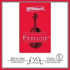 D'Addario J811-4/4M-B10 Prelude Отдельная струна Е/Ми для скрипок размером 4/4, ср. натяжение, 10шт