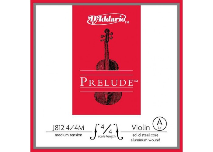 D'Addario J812-4/4M-B10 Prelude Отдельная струна А/Ля для скрипок размером 4/4, ср. натяжение, 10шт