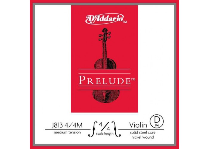 D'Addario J813-4/4M Prelude Отдельная струна D (Ре) для скрипки размером 4/4, среднее натяжение