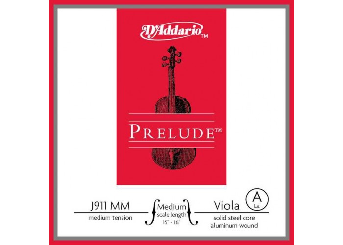 D'Addario J911-MM Prelude Отдельная струна Ля/A для альта среднего размера, среднее натяжение