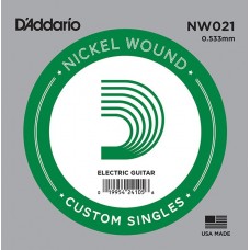 D'Addario NW021 Nickel Wound Отдельная струна для электрогитары, .021