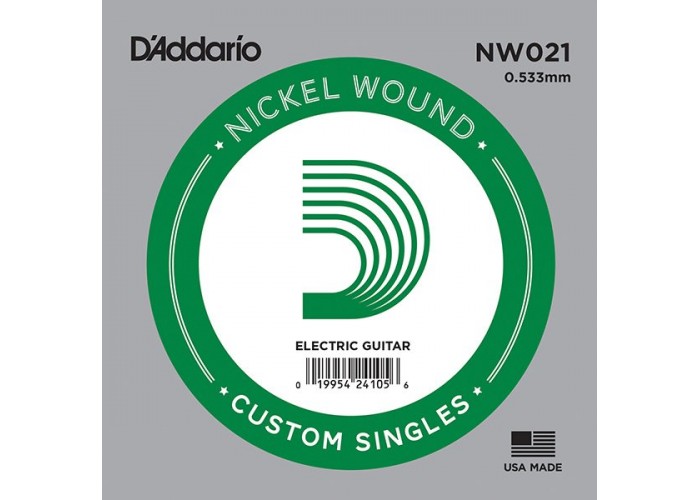 D'Addario NW021 Nickel Wound Отдельная струна для электрогитары, .021