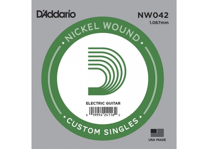 D'Addario NW042 Nickel Wound Отдельная струна для электрогитары, .042