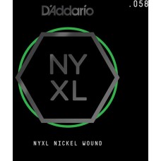 D'Addario NYNW058 NYXL Отдельная струна для электрогитары, никелированная, 058