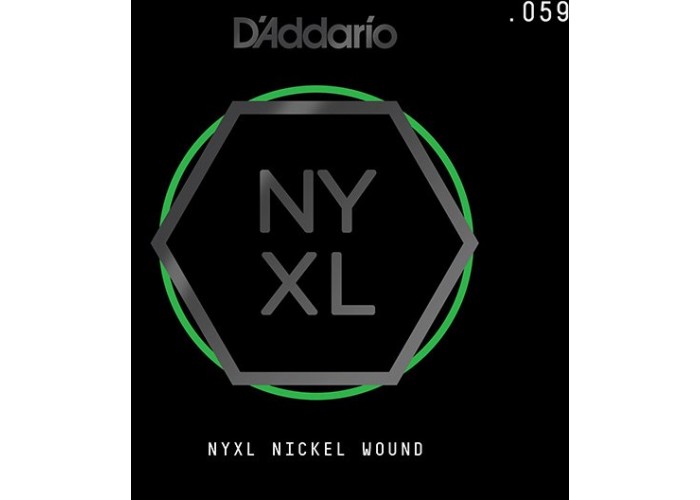 D'Addario NYNW059 NYXL Отдельная струна для электрогитары, никелированная, 059