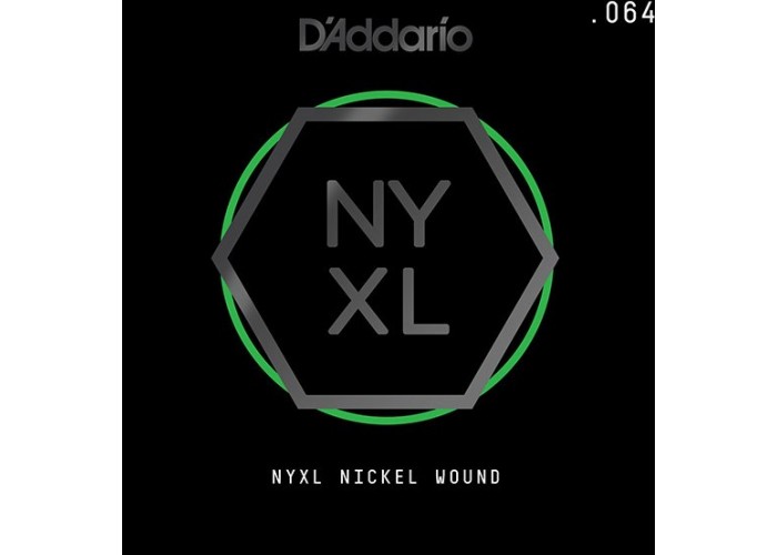 D'Addario NYNW064 NYXL Отдельная струна для электрогитары, никелированная, 064