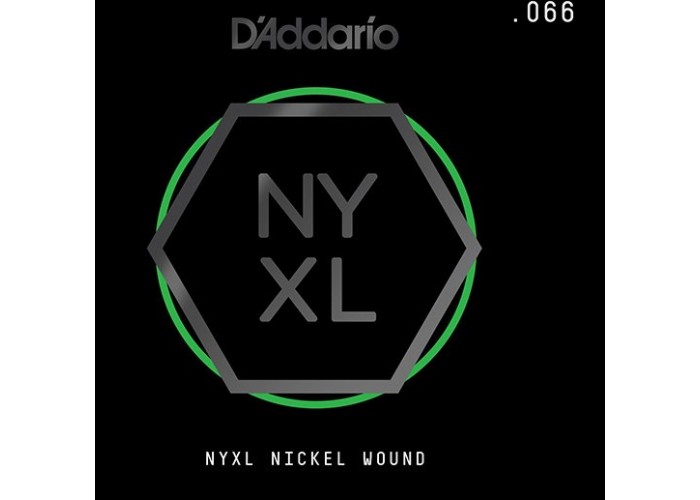 D'Addario NYNW066 NYXL Отдельная струна для электрогитары, никелированная, 066