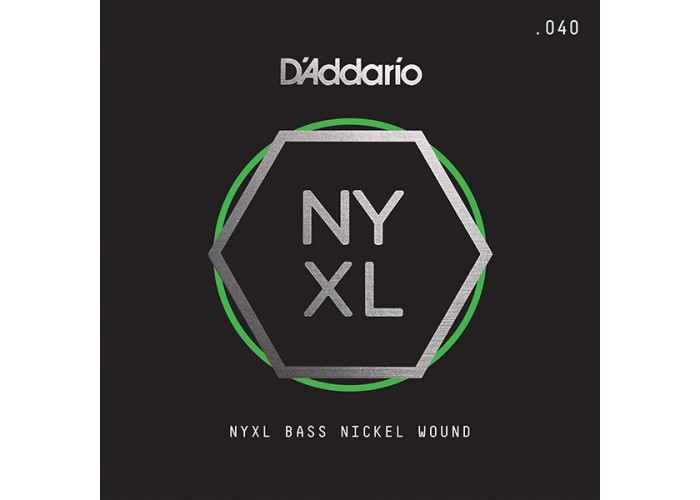 D'Addario NYXLB040 NYXL Отдельная струна для бас-гитары, никелированная, 040