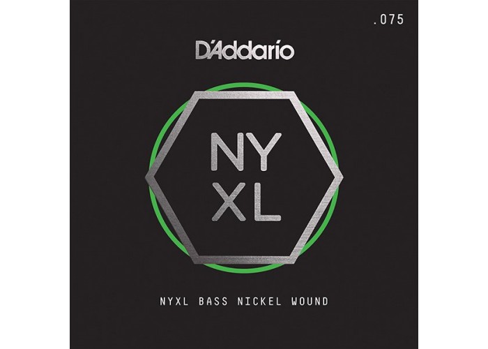 D'Addario NYXLB075 NYXL Отдельная струна для бас-гитары, никелированная, 075