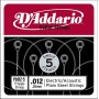 D'Addario PL012-5 Plain Steel Отдельная стальная струна без обмотки 012, 5шт