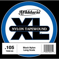 D'Addario TWB105 Tapewound Отдельная струна для бас-гитары, нейлоновая оплетка, 105