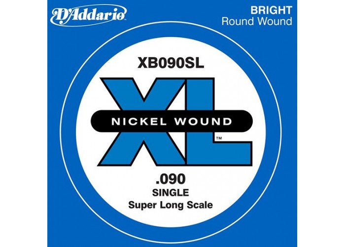 D'Addario XB090SL Nickel Wound Отдельная струна для бас-гитары, никелированная, .090, Super Long