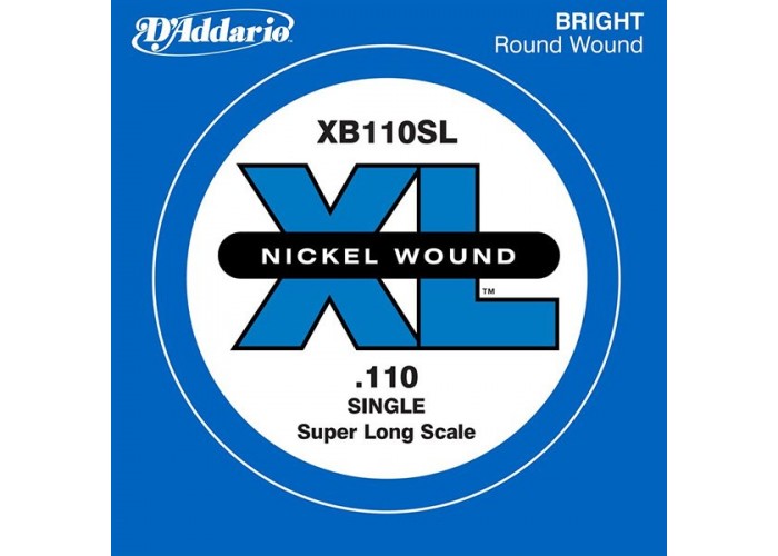 D'Addario XB110SL Nickel Wound Отдельная струна для бас-гитары, никелированная, .110, Super Long