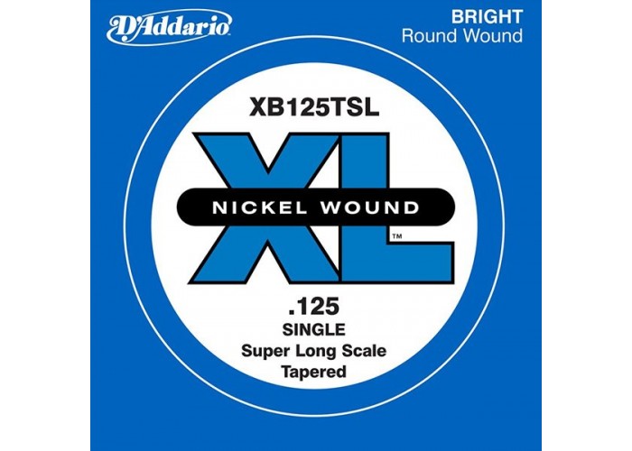 D'Addario XB125TSL Nickel Wound Tapered Отдельная струна для бас-гитары, .125, Super Long Scale