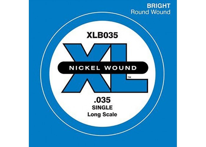 D'Addario XLB035 Nickel Wound Отдельная струна для бас-гитары, никелированная, .035