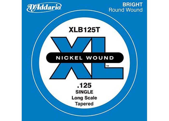 D'Addario XLB125T Nickel Wound Tapered Отдельная струна для бас-гитары, никелированная, .125