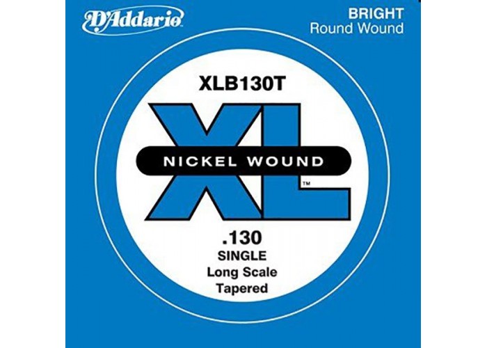 D'Addario XLB130T Nickel Wound Tapered Отдельная струна для бас-гитары, никелированная, .130