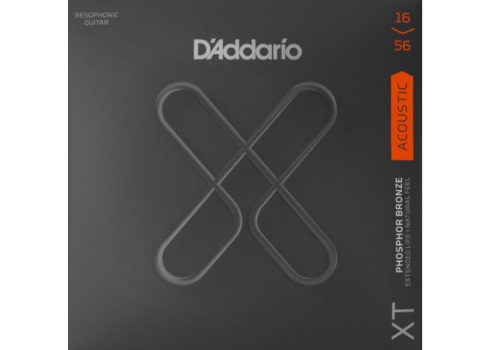 D'Addario XTAPB1656 XT Комплект струн для акустической гитары, фосф.бронза, 16-56, с покрытием