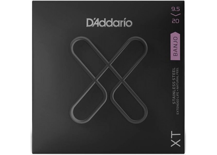 D'Addario XTJ09520 XT Комплект струн для 5-струнного банджо, сталь, 9,5-20, с покрытием