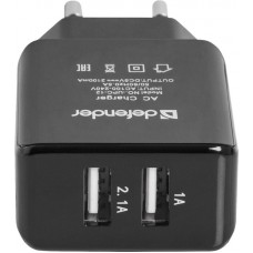 DEFENDER UPС-12 Сетевой адаптер 2xUSB, 5V/2А, кабель