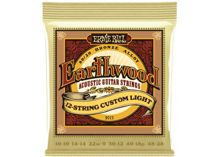 ERNIE BALL 2013 Earthwood 80/20 Bronze Custom Light 10-46 Струны для 12 струнной акустической гитары