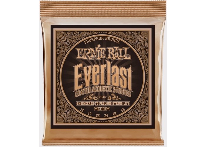 Ernie Ball 2544 струны для акустической гитары Everlast Phosphor Bronze Medium (13-17-26-34-46-56)