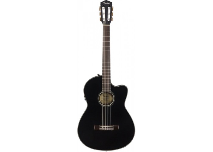 FENDER CN-140SCE BLK WC Электроакустическая классическая гитара, кейс