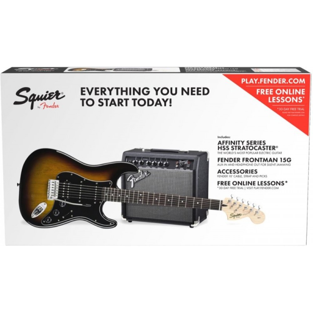 FENDER SQUIER PK STRAT HSS 15G BSB 230V EU комплект: электрогитара HSS  Strat и комбо 15Вт купить в магазине Музблок (MuzBlock.ru)